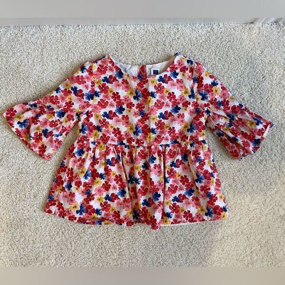 Janie & Jack FLORAL RUFFLE TOP Color Floral Ruffle Sz. 6 NWOT - Picture 5 of 8